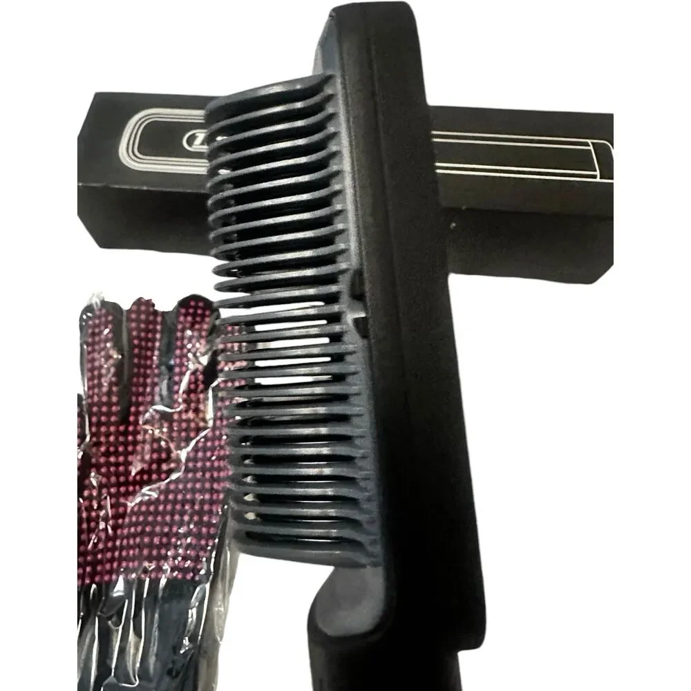Tebrigo Hair Straightener Brush Heat Styling Tool Corded. Black Pink Open Box